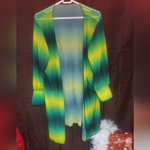 3 Piece Bikini Set Green and Yellow Ombre size 1XL